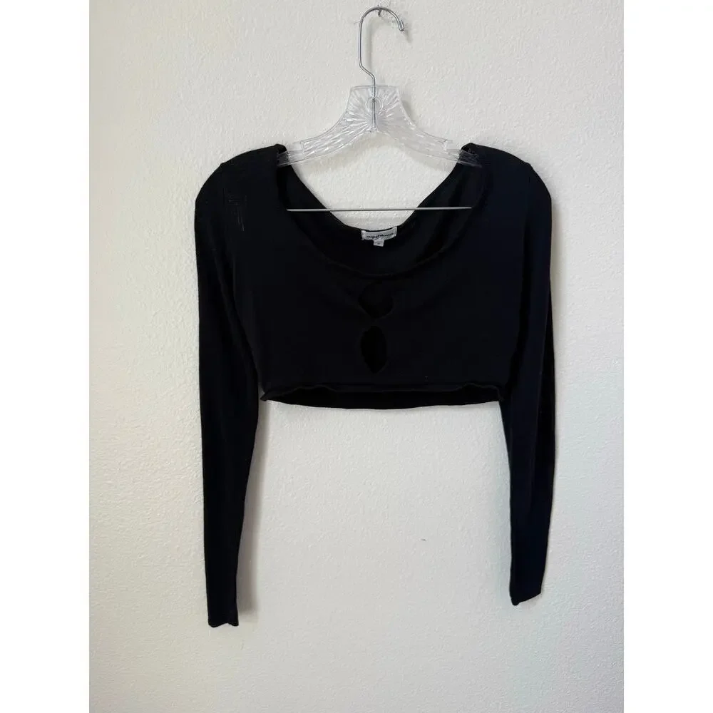 Revolve Superdown Jasmina Knit Top Black Size Small